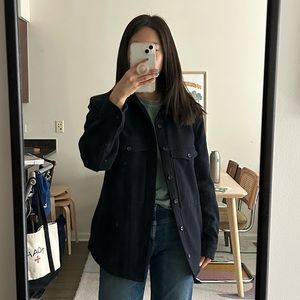 Steven Alan Melton Wool Double Pocket Shirt Jacket - Navy